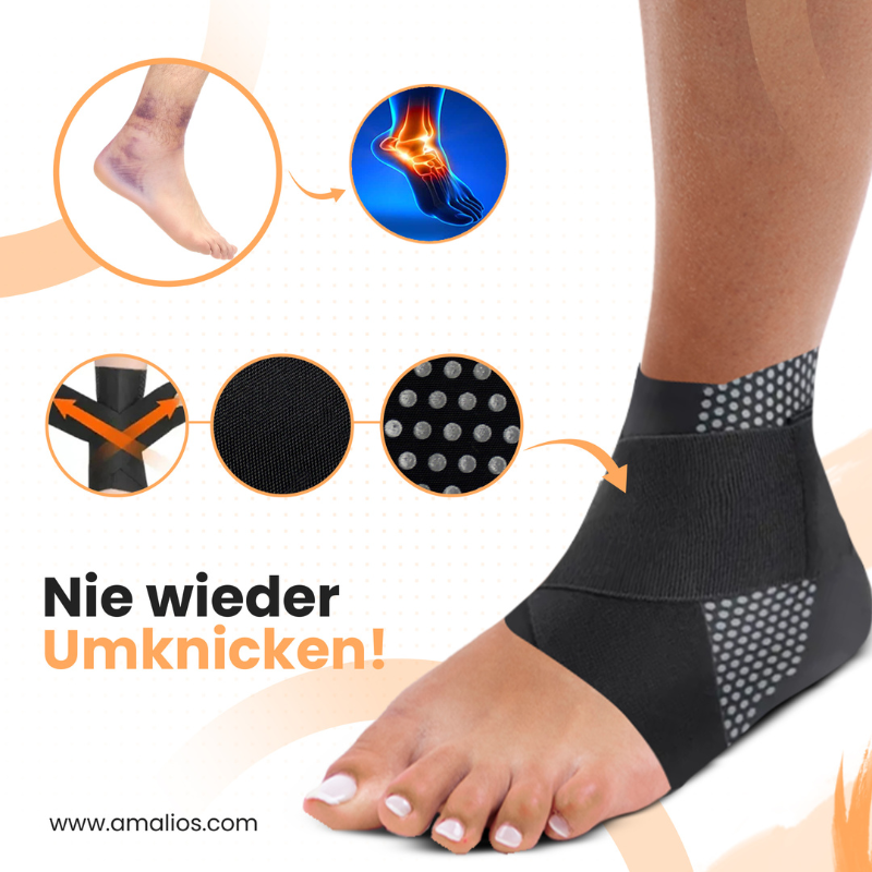 Black unisex football ankle stabilizer for strong athletic support during intense play.