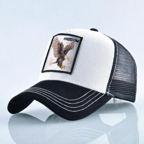 Embroidered Freedom Eagle baseball cap, adjustable for unisex. Great casual headwear & sun protection accessory.