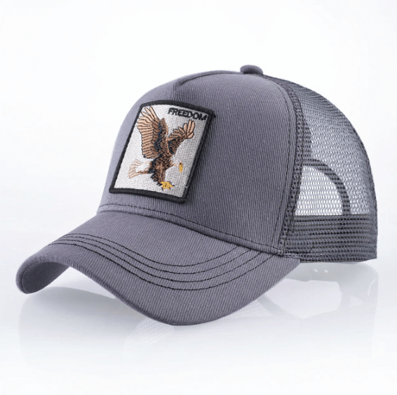 Durable Freedom Eagle baseball cap, adjustable. Offers excellent sun protection for all outdoor activities.
