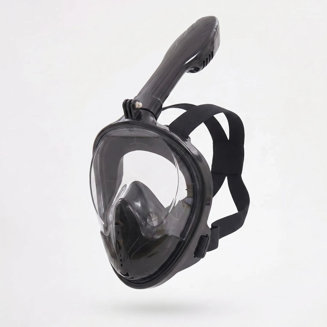 High-performance full-face snorkel mask with panoramic vision, ideal for safe & enjoyable underwater exploration.