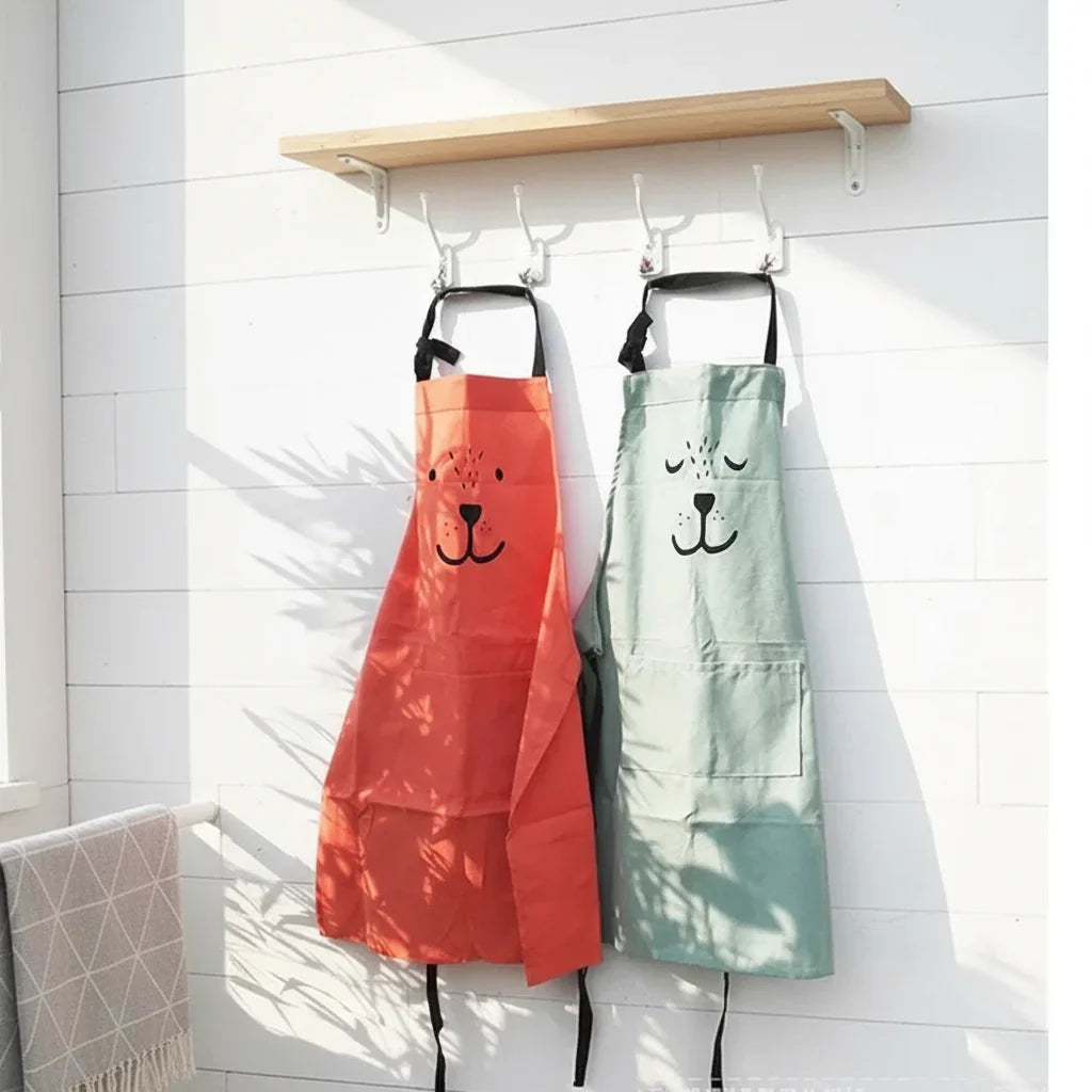 Adult fun bear apron, adjustable cotton for kitchen cooking or creative crafting projects.