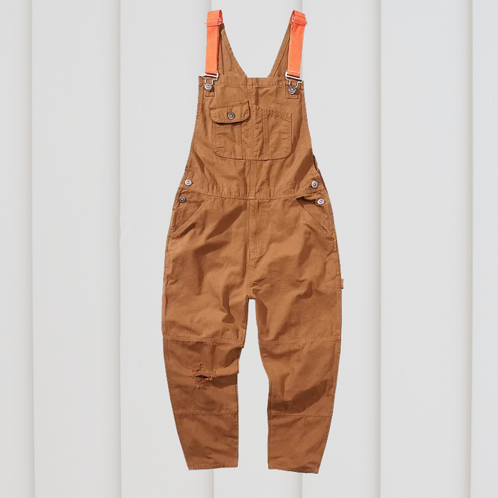 Adjustable unisex garden dungarees for outdoor work. Comfortable & durable gardening apparel with pockets.