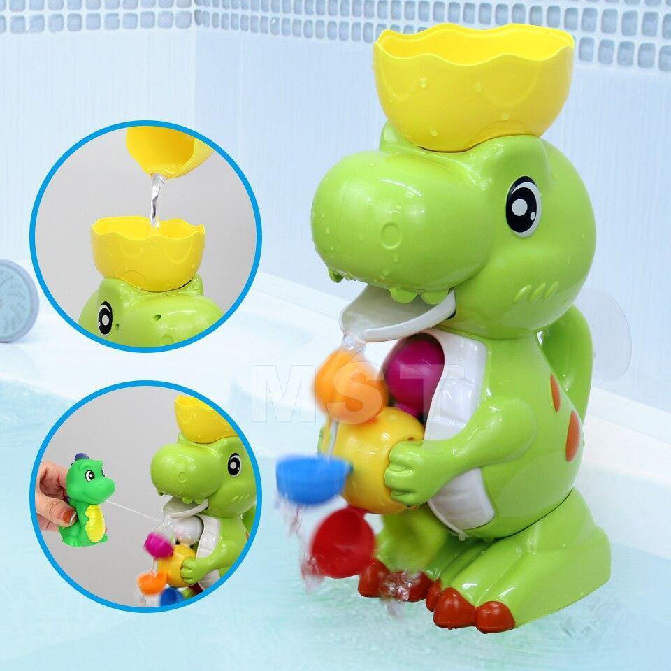 Dinosaur bath toy spraying water, educational & safe, for baby bathing & toddler fun