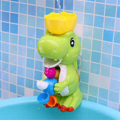 Bright green dinosaur water toy, fun and safe plastic toy for kids' bath and play