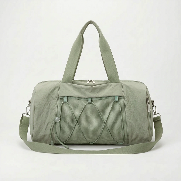 Sports duffel bag with a dedicated shoe compartment, perfect for gym, travel & fitness gear.
