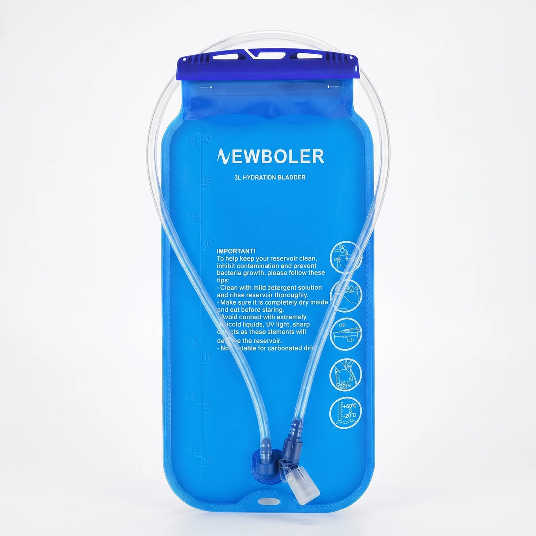 Clear view of a high-quality water reservoir. Perfect hydration pack insert for all your outdoor adventures.
