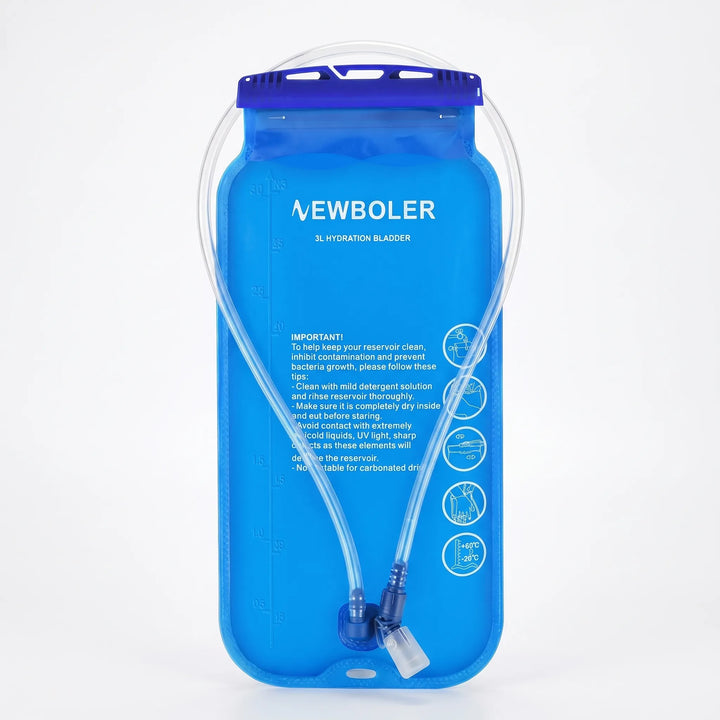 Clear view of a high-quality water reservoir. Perfect hydration pack insert for all your outdoor adventures.