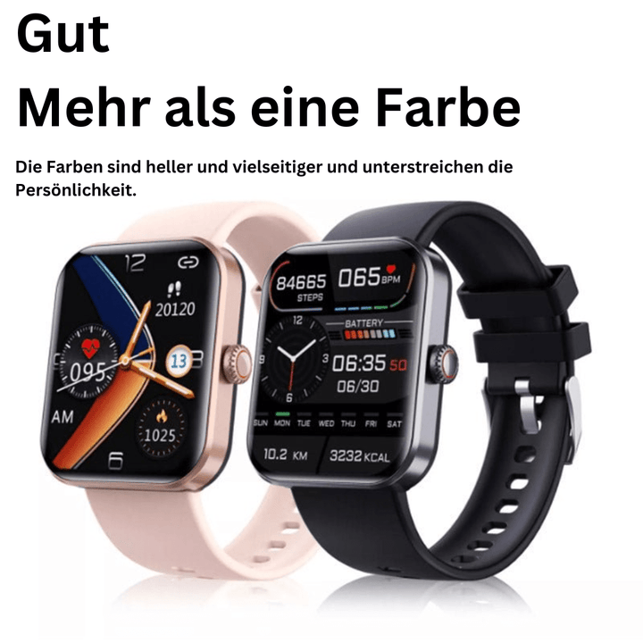 Unisex health watch for full wellness. Tracks blood sugar, glucose, heart rate, blood pressure, and sleep.