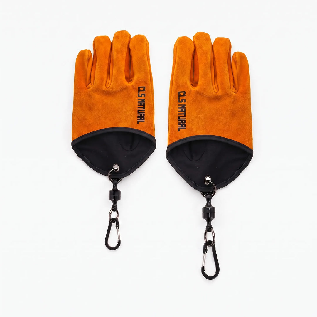 Durable leather heavy-duty heat-resistant grill gloves for BBQ, welding, and high-temperature tasks. Superior grip.