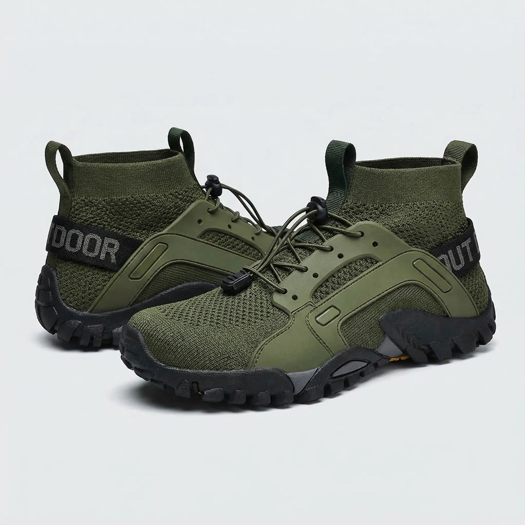Breathable unisex high-top trekking shoes, providing supportive comfort for adventure and outdoor trails.