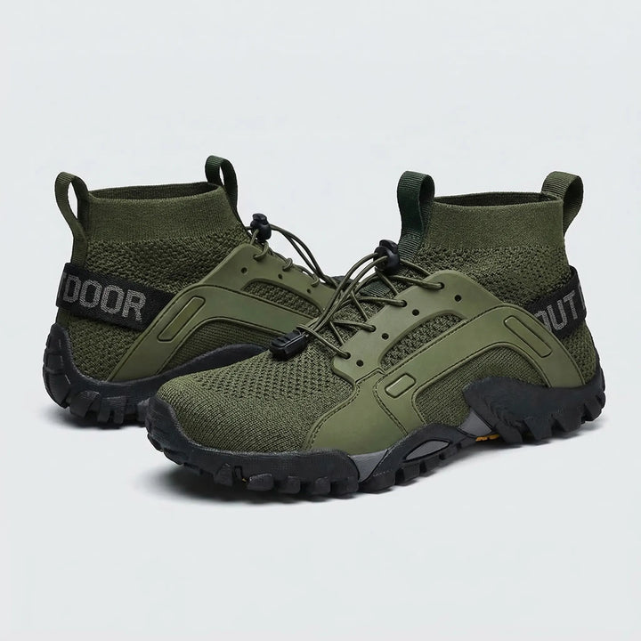 Breathable unisex high-top trekking shoes, providing supportive comfort for adventure and outdoor trails.