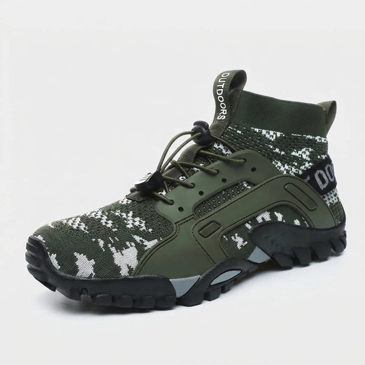 Unisex high-top trail shoes with ultimate grip, quick-dry comfort, and support for challenging outdoor terrains.