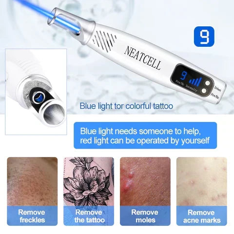 Safe & easy-to-use home laser pen for targeted skin spot treatment & correction.