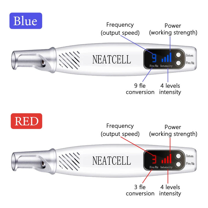 Portable home beauty device for easy laser tattoo, mole, and spot removal and skin care.