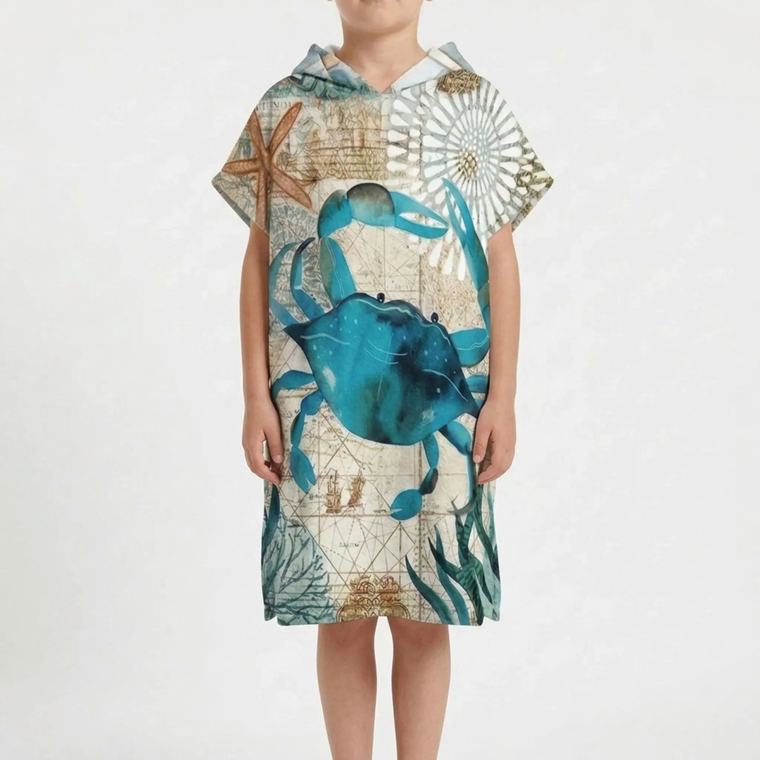Comfortable adult hooded changing robe, a quick-dry towel for beach & poolside use.