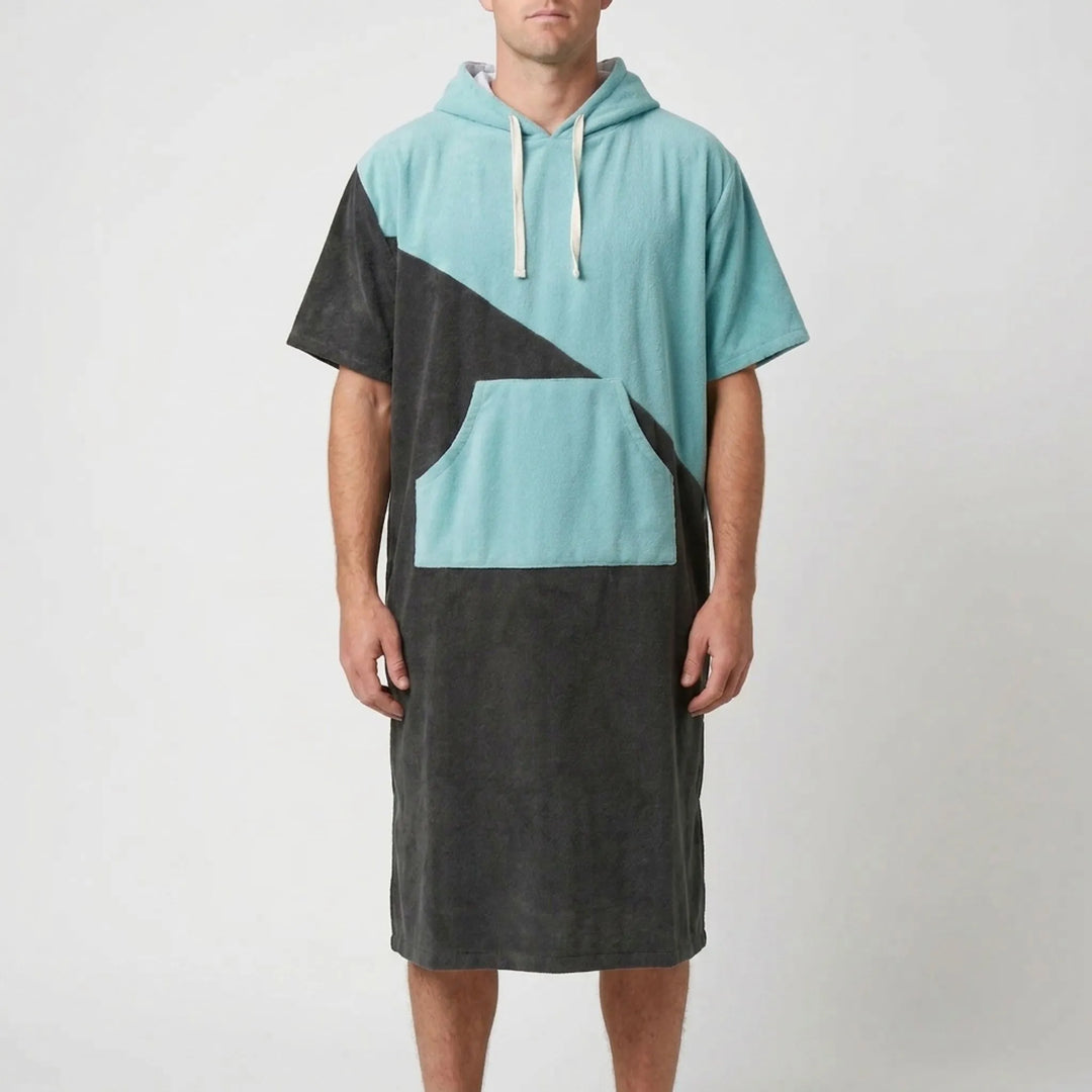 Comfortable unisex hooded changing poncho. Easy beach changing robe for privacy at the pool or beach.