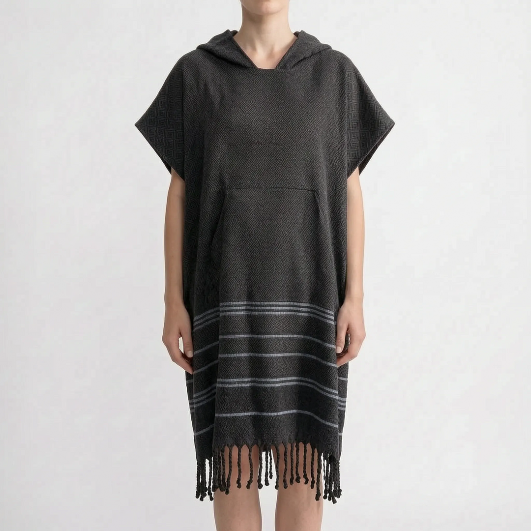 Your go-to quick-dry hooded swim towel for beach vacations, water sports & easy changing.