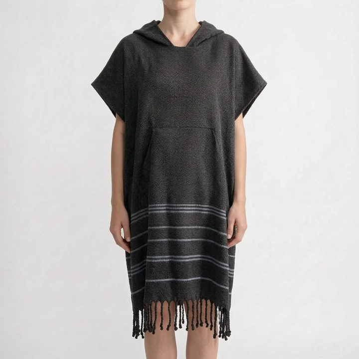 Your go-to quick-dry hooded swim towel for beach vacations, water sports & easy changing.