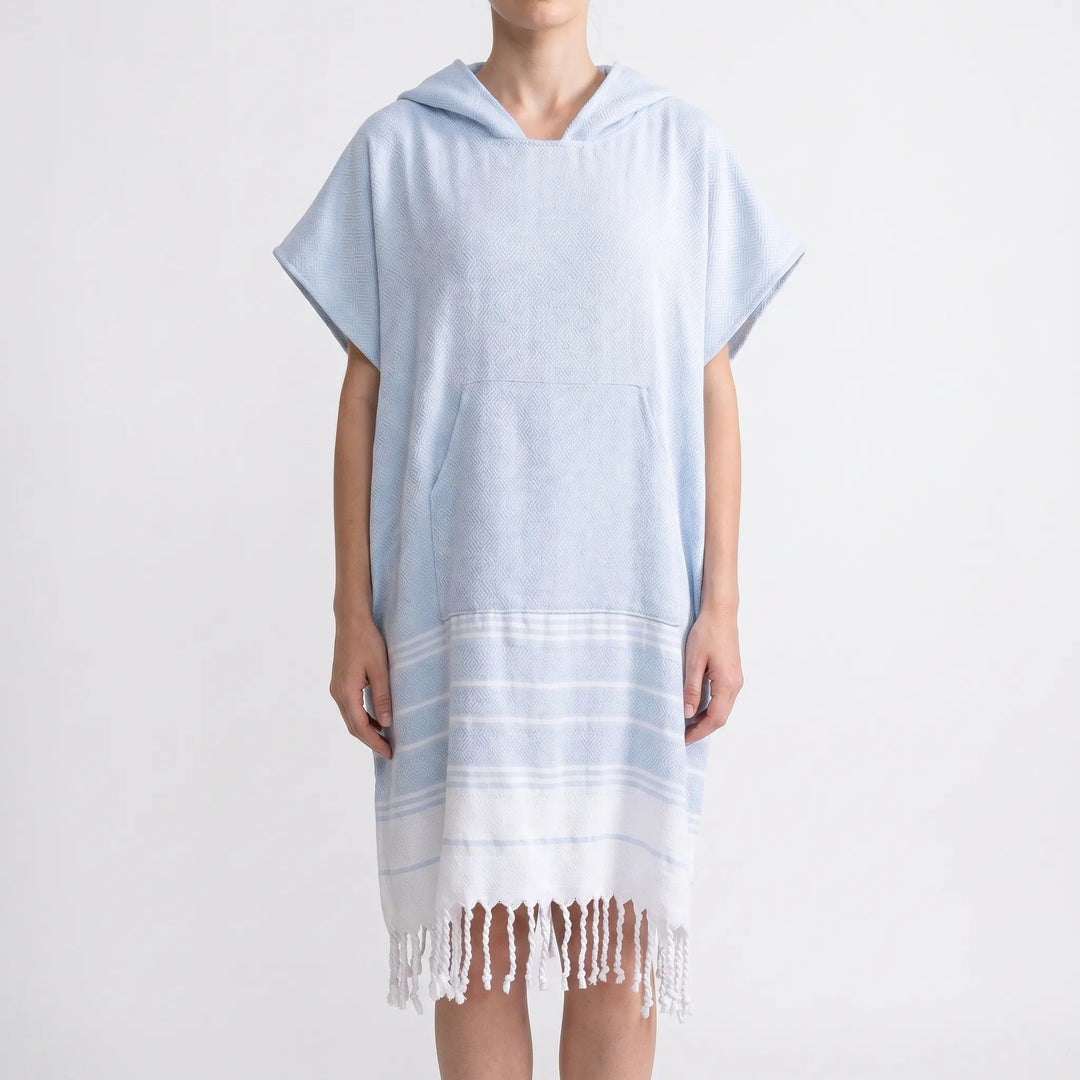 Unisex quick-dry hooded swim towel, perfect pool cover-up & changing robe.
