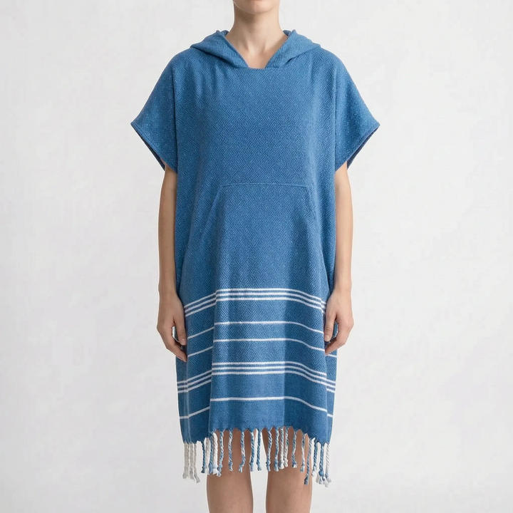 Soft, quick-dry unisex hooded changing towel. Ideal for beach, pool, travel, and post-swim comfort.