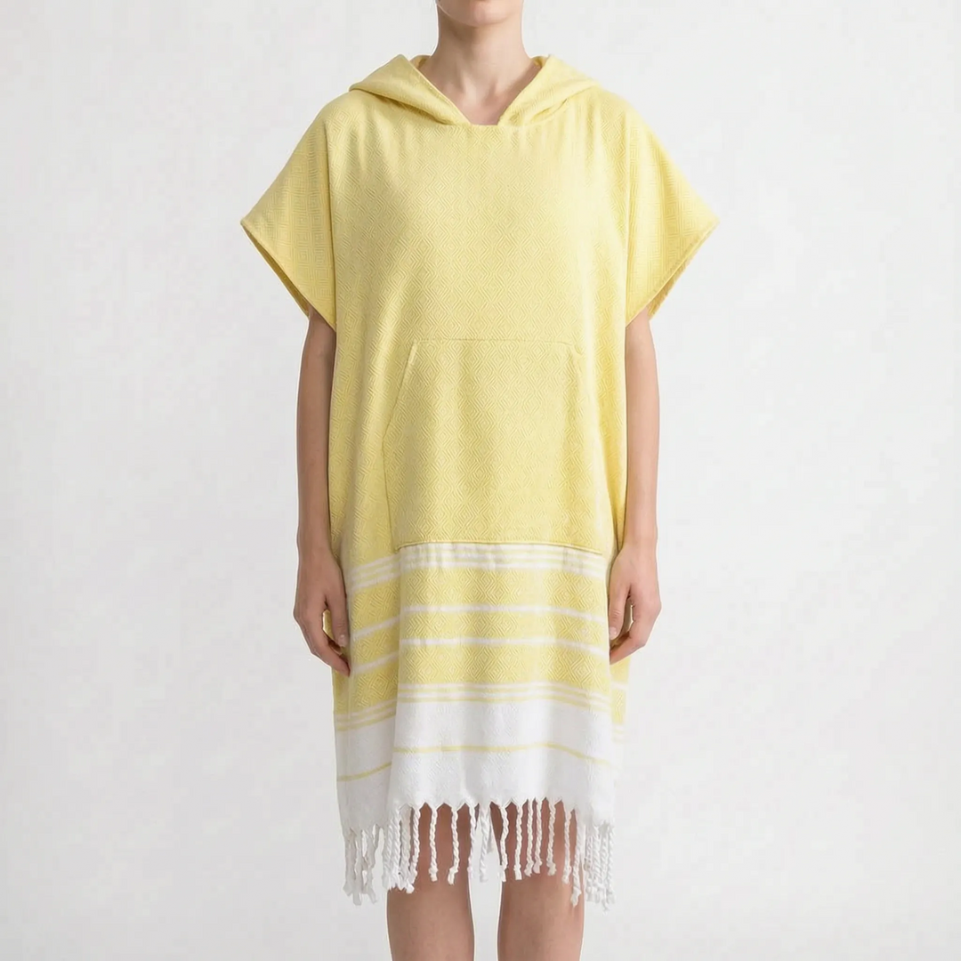 Versatile unisex hooded beach towel, great for changing, swimming, surfing, and travel.