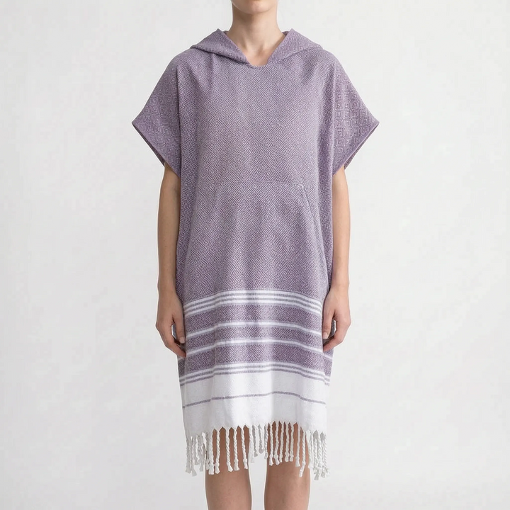 Easy-to-use unisex hooded changing poncho. Essential quick-dry beachwear for post-swim privacy.