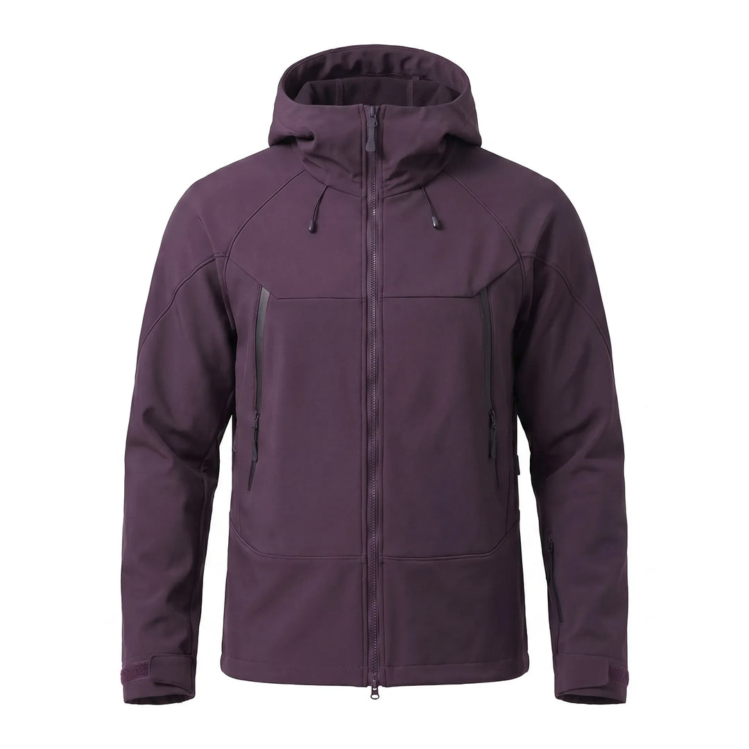 Essential unisex hooded soft-shell outdoor jacket. All-season adventure & activewear for any climate.