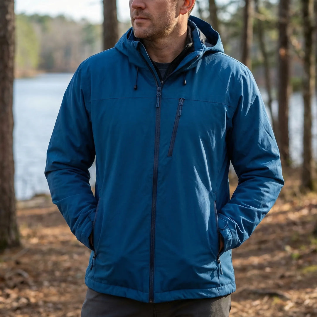 Unisex hooded windbreaker jacket, perfect for outdoor adventures, hiking, and camping.
