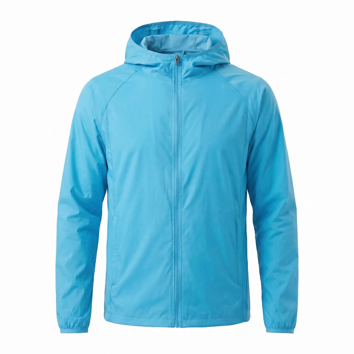 Essential hooded windbreaker jacket for outdoor adventures, providing versatile protection.
