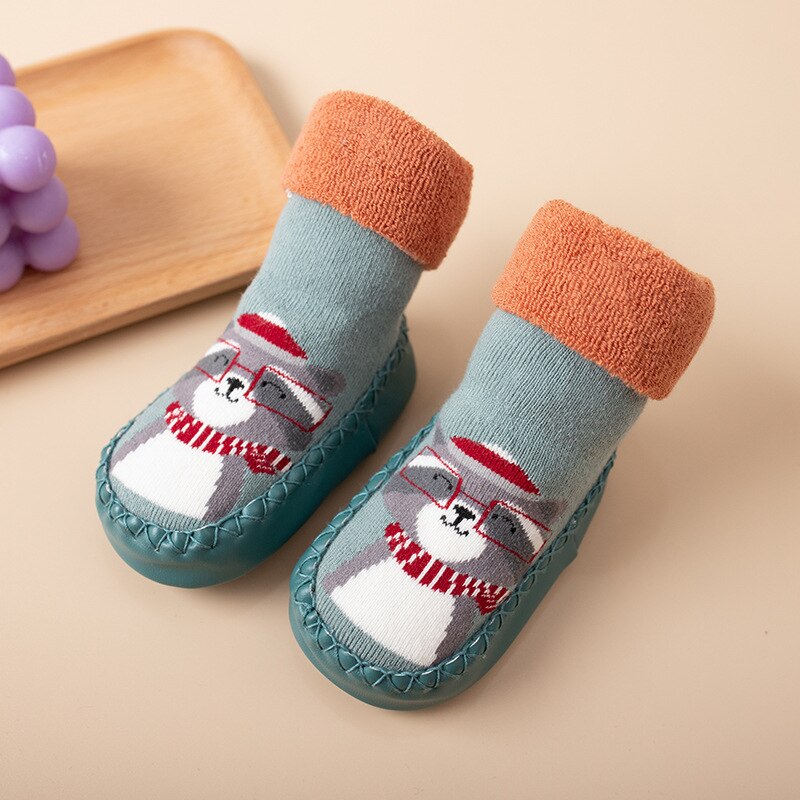 Colorful unisex baby socks shoes, soft canvas, and anti-slip sole for safe indoor and outdoor play.