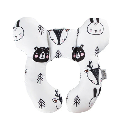 Unisex infant head support pillow in white, designed to prevent flat head syndrome, essential for newborns.