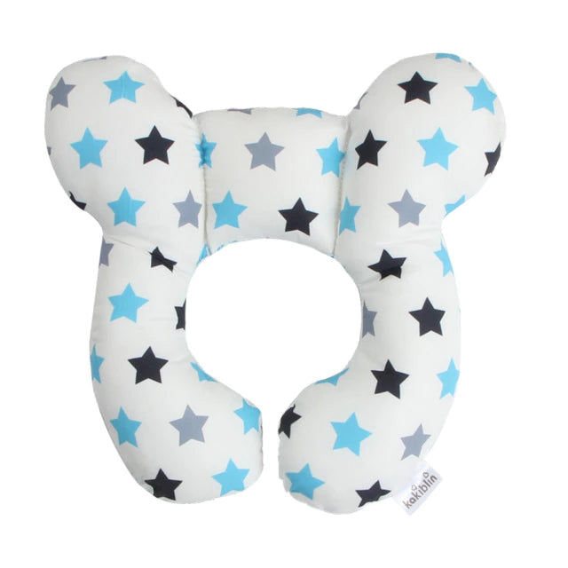 Baby pillow to prevent flat head syndrome, made from washable cotton, unisex support for infants, a practical nursery item.