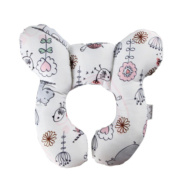 Soft cotton baby pillow, unisex design, supports infant head to prevent flat spots, suitable for crib bedding.