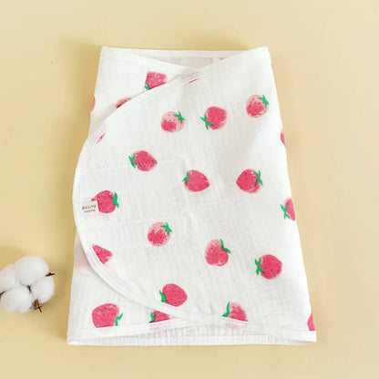 Cotton baby swaddle in a striped pattern, comforting newborn blanket for belly protection & sleep