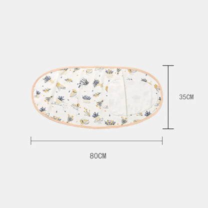 Newborn wrapped securely in a white cotton swaddle, ensuring belly protection during sleep