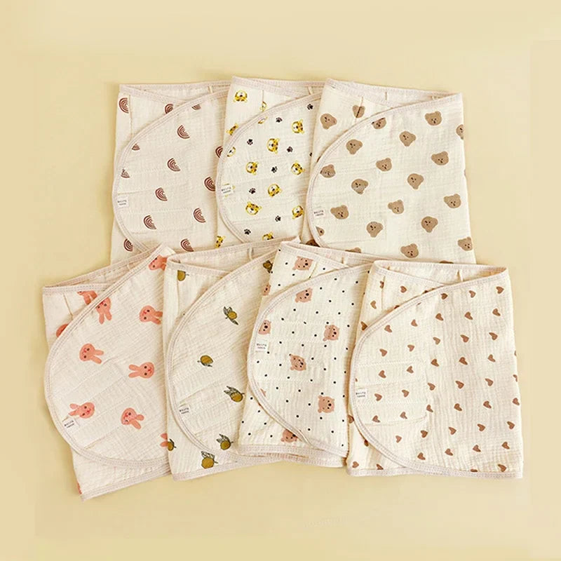 Infant wrapped in a gentle blue swaddle, designed for belly protection and peaceful baby sleep