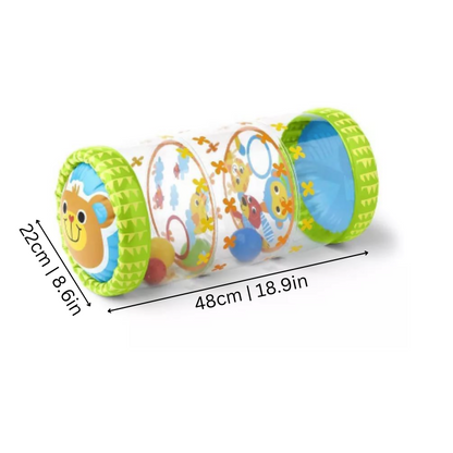 Baby's developmental crawling roller, inflatable sensory toy, aids crawling and motor skill development