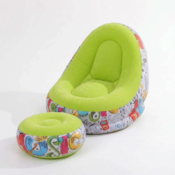 Relax in style with this unisex inflatable lounge chair & ottoman, perfect for adults seeking portable comfort.