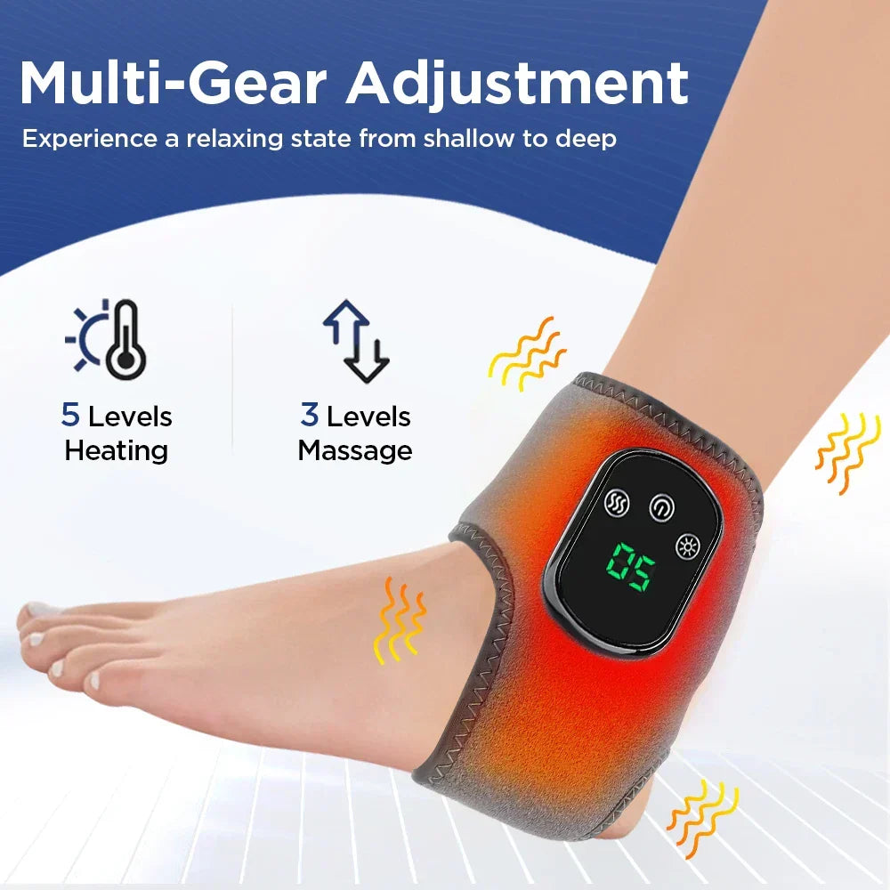 Wrist pain relief massager with infrared heat, hot compress, and vibration.