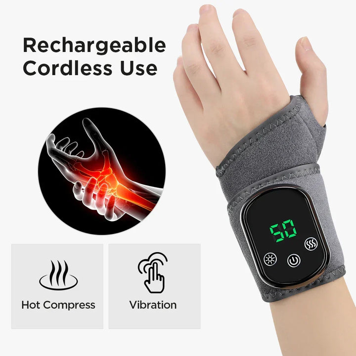 Soothing infrared hot compress massager for wrist and ankle comfort.