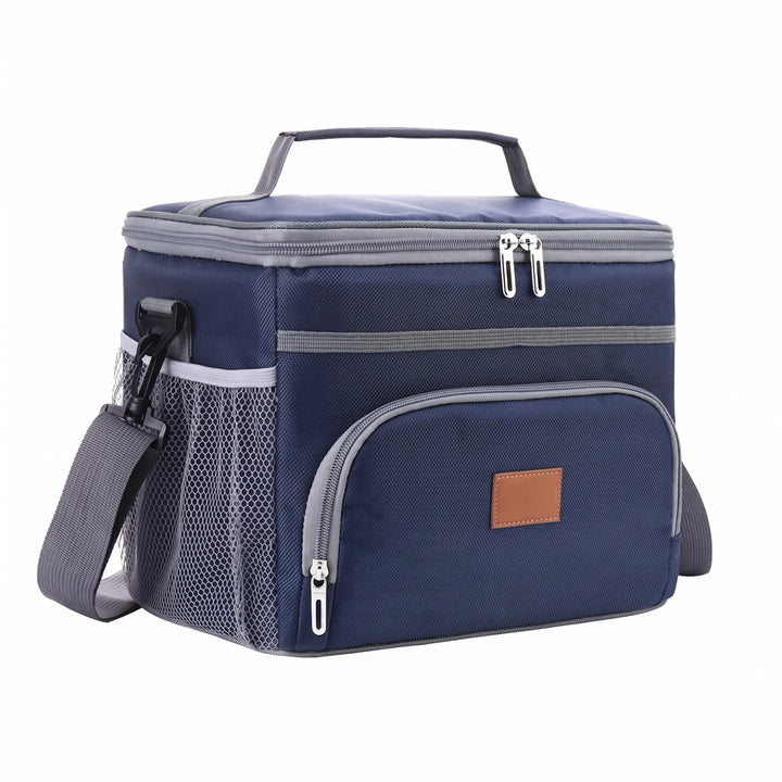 Versatile unisex insulated lunch bag, ideal food carrier for office, school, picnics, and camping adventures. Keeps items cool.