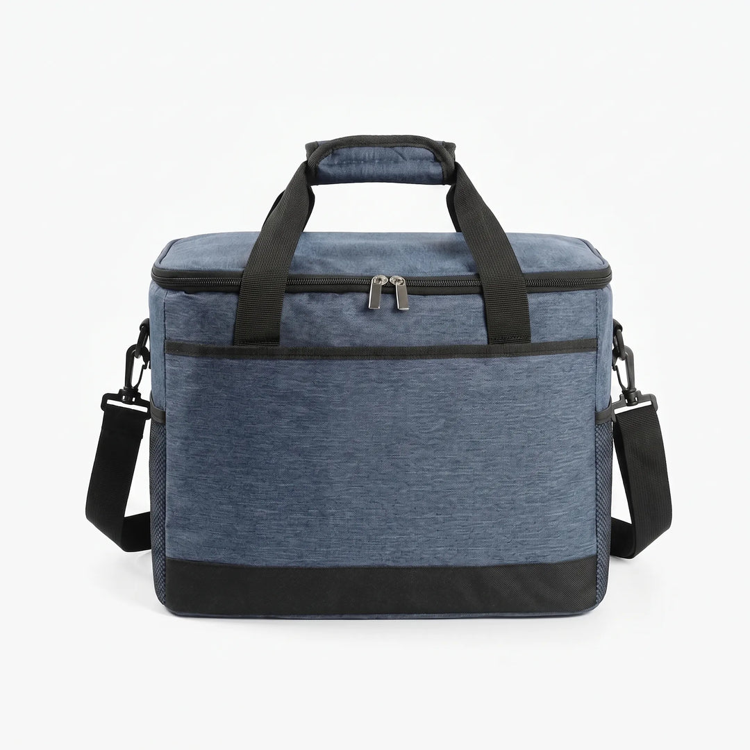 Spacious insulated travel cooler for meals, drinks, and snacks on the go.