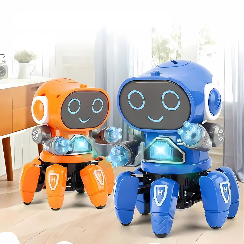 Unisex interactive dancing robot toy with colorful lights and music, perfect for toddlers and kids.