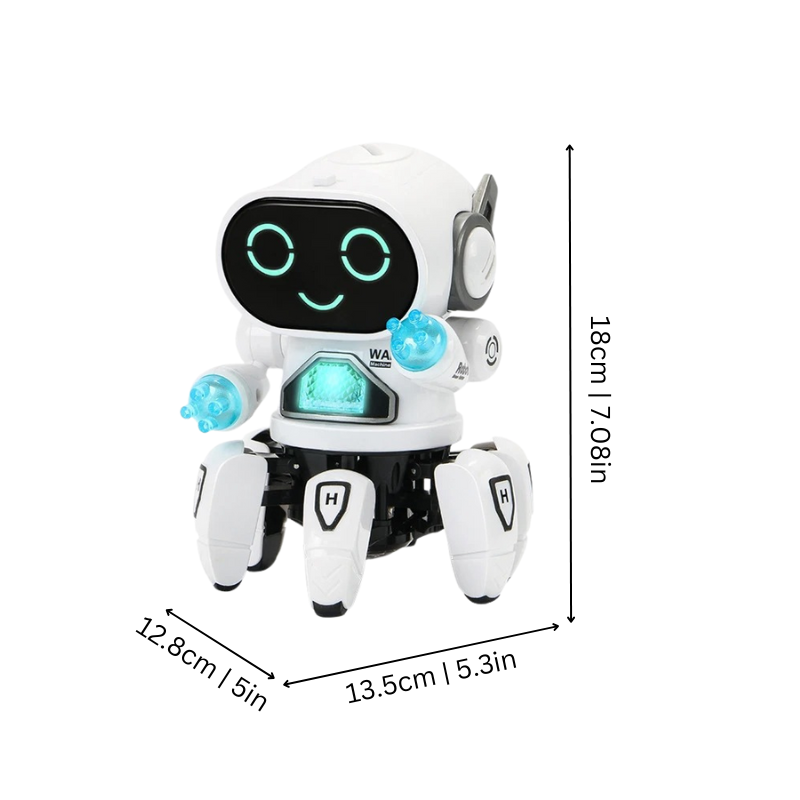 Interactive dancing robot kids toy featuring flashing lights and upbeat music for engaging play.