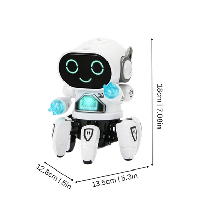 Interactive dancing robot kids toy featuring flashing lights and upbeat music for engaging play.