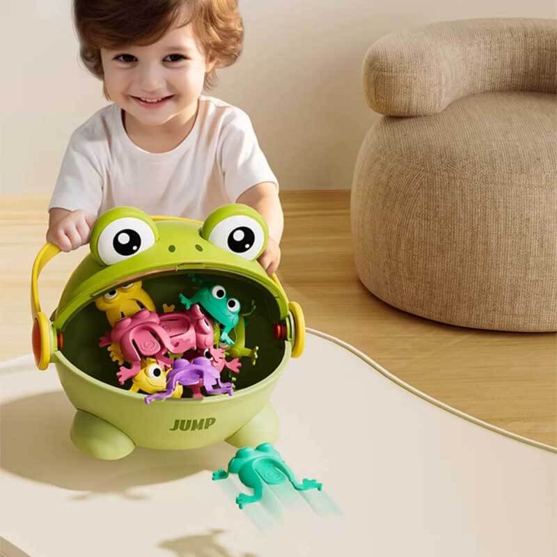 Unisex interactive jumping frog game for kids, colorful activity toy, educational family fun for toddlers