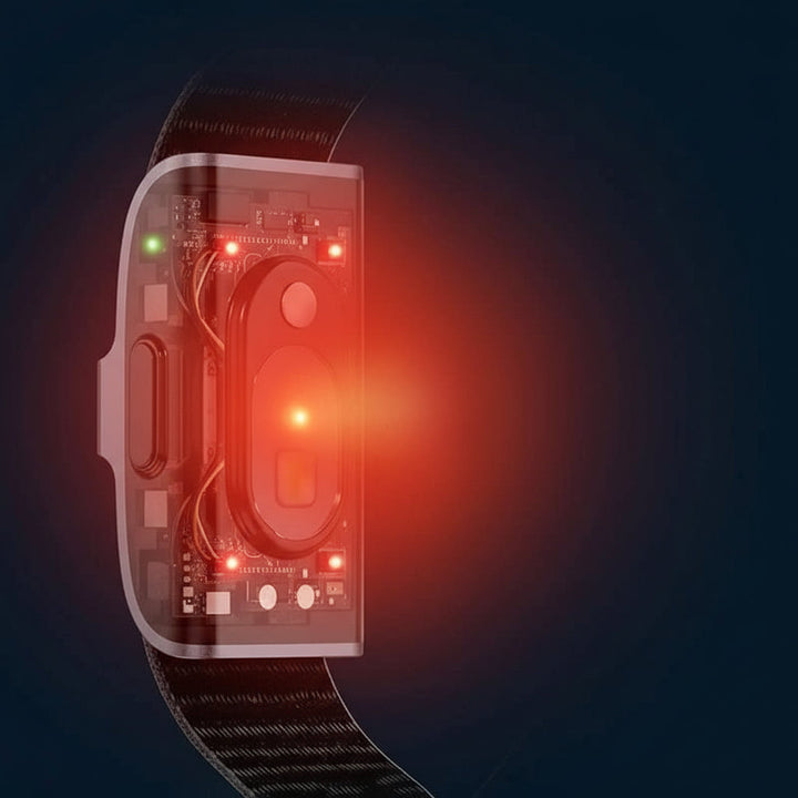 Health monitoring fitness band with IP68 waterproof, blood oxygen (SpO2) & heart rate.