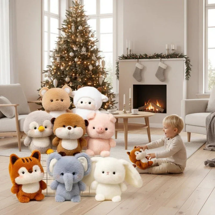 Unisex Kawaii soft animal plush doll, cute stuffed toy series.