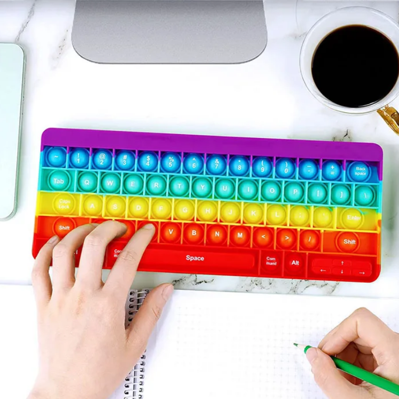 Unisex keyboard bubble sensory fidget toy for stress & anxiety relief, pop it, focus aid for kids & adults