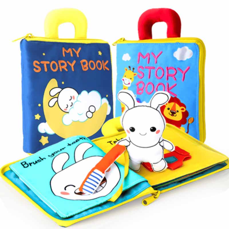 Unisex kids 3D cloth activity book, soft and interactive, for early learning and sensory development
